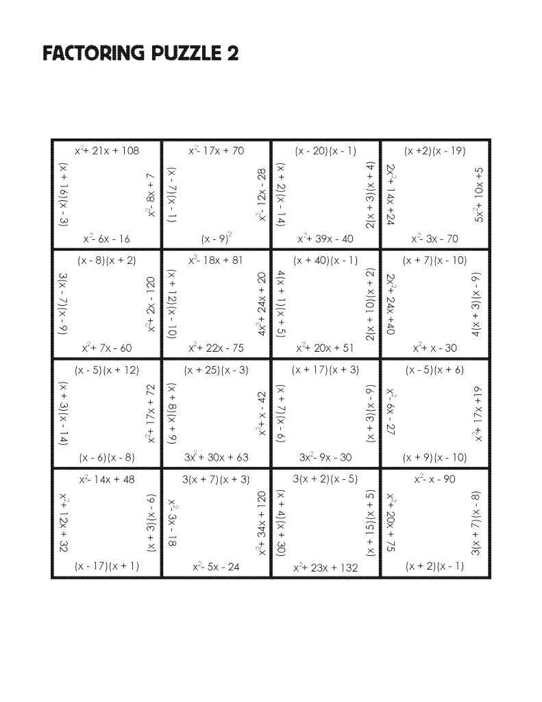 factoring puzzle | mrmillermath